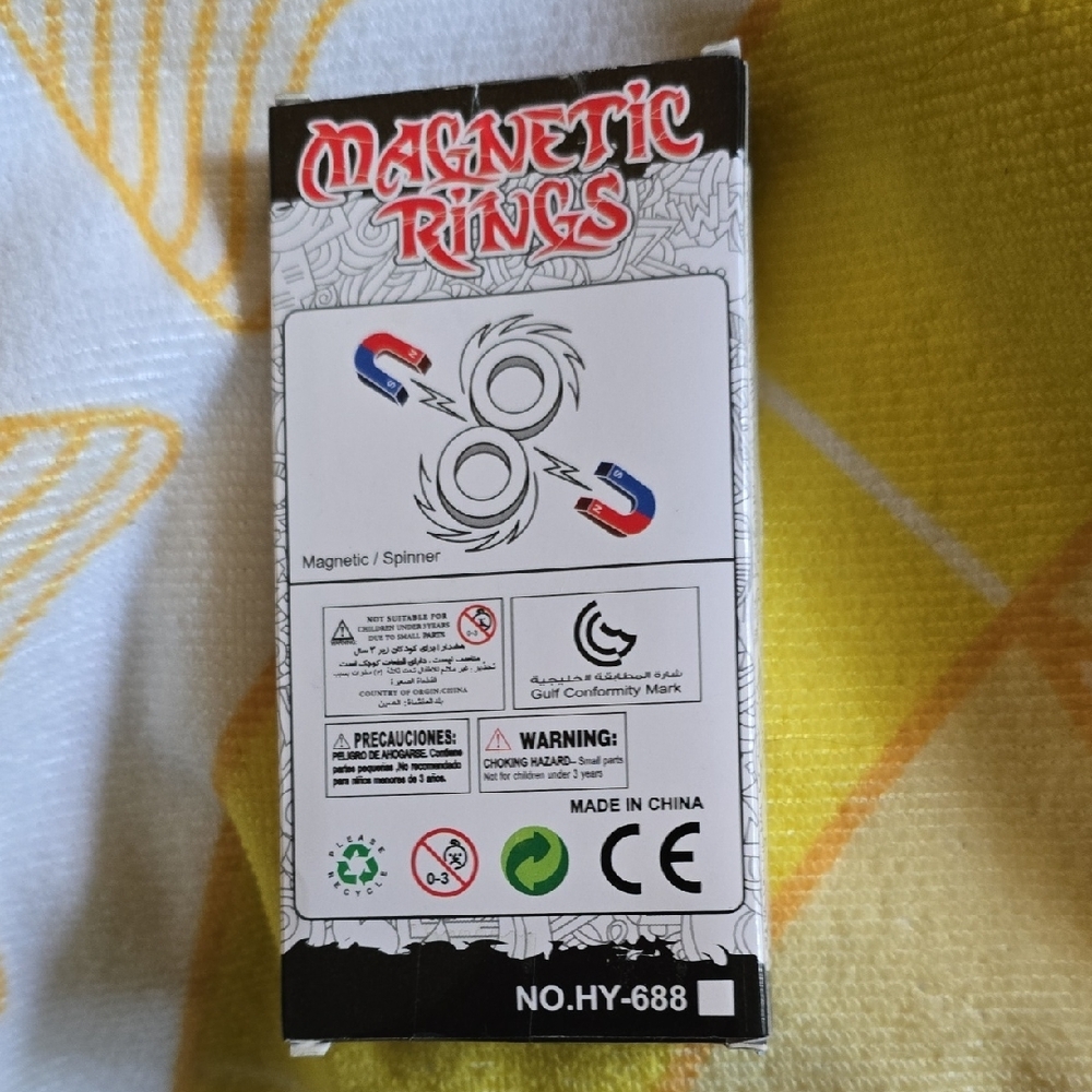 NIB - Magnetic Rings Fidget Unisex Toy with Rainbow Finish - set of 3 - Picture 2 of 5
